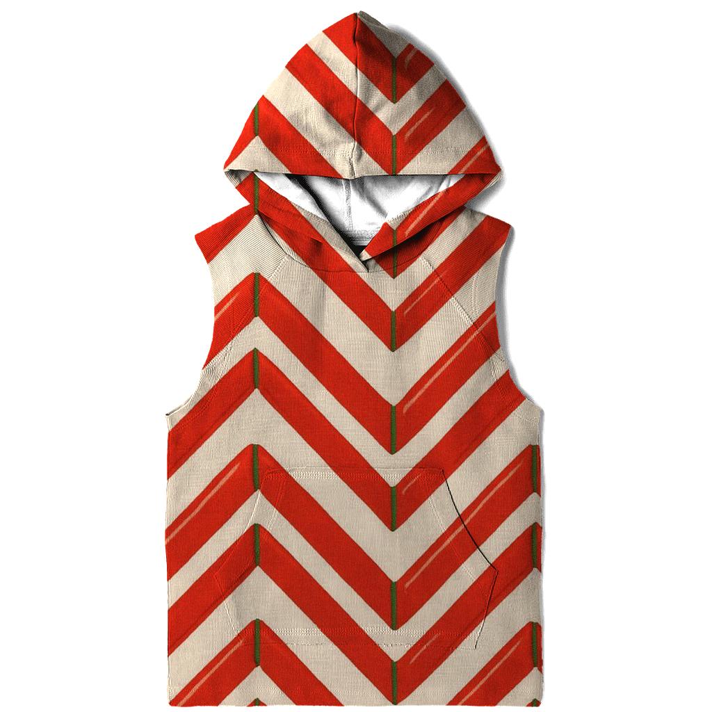Candy Cane Chevron On Ivory Background graphic hoodies