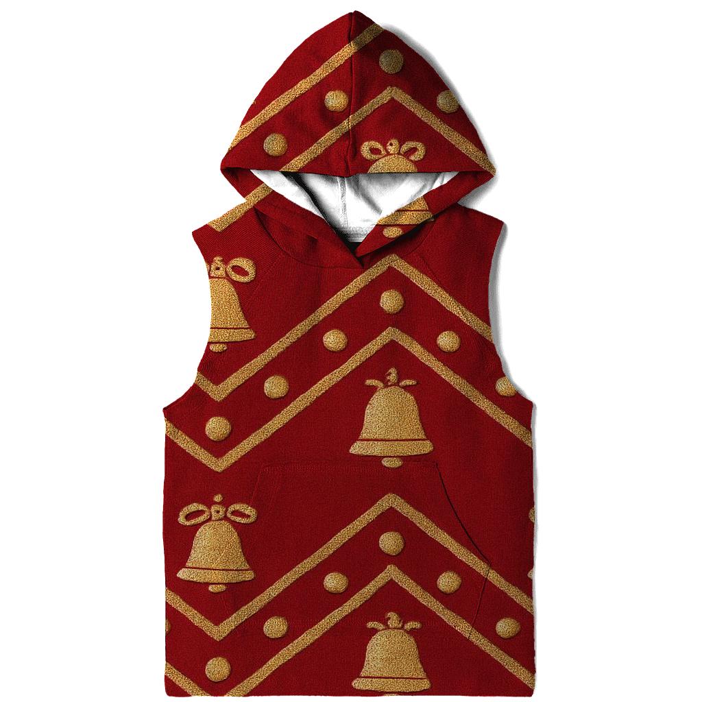 Bell Border Chevron On Red Background embroidered hoodies