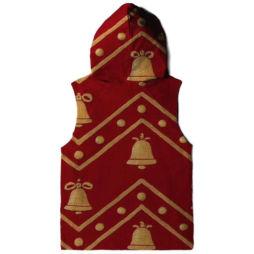Bell Border Chevron On Red Background embroidered hoodies