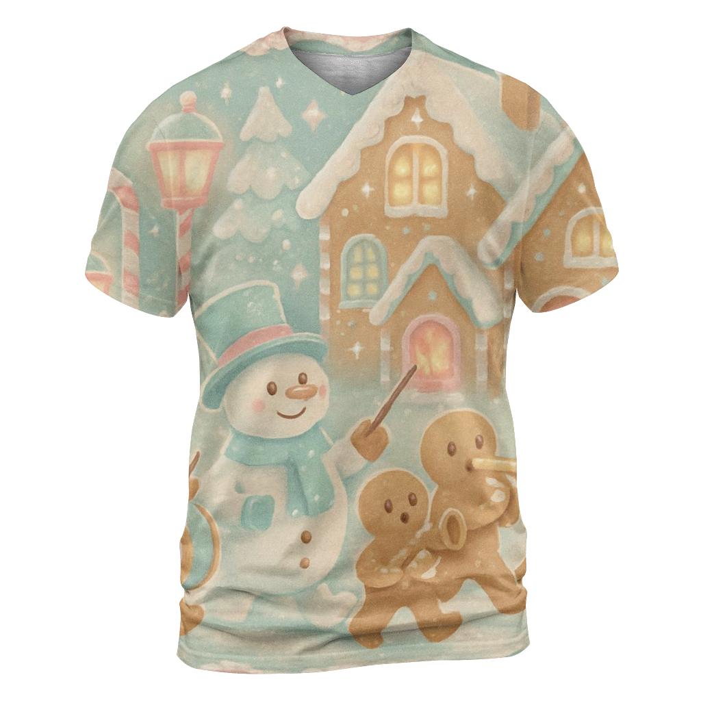 Gingerbread Village Patrol unique graphic print tees
