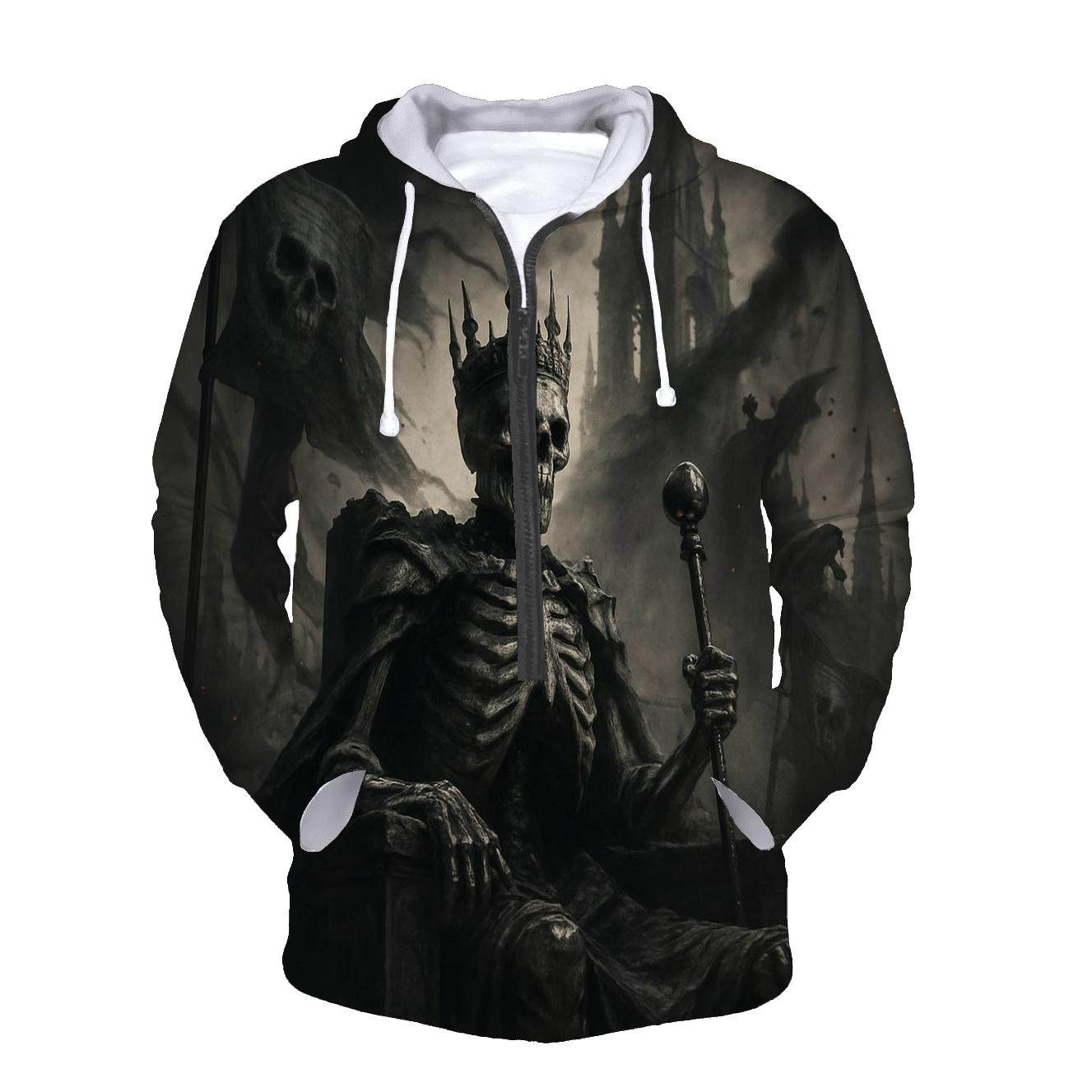 Ashen Throne Of The Skeleton King embroidered hoodies