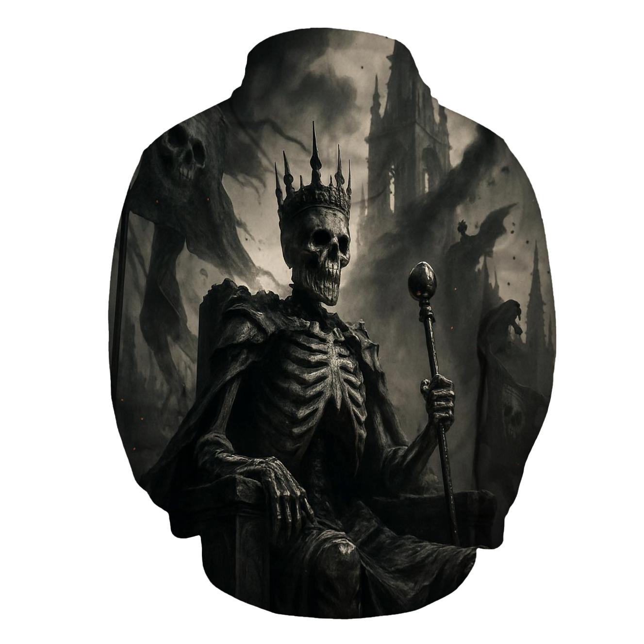 Ashen Throne Of The Skeleton King embroidered hoodies