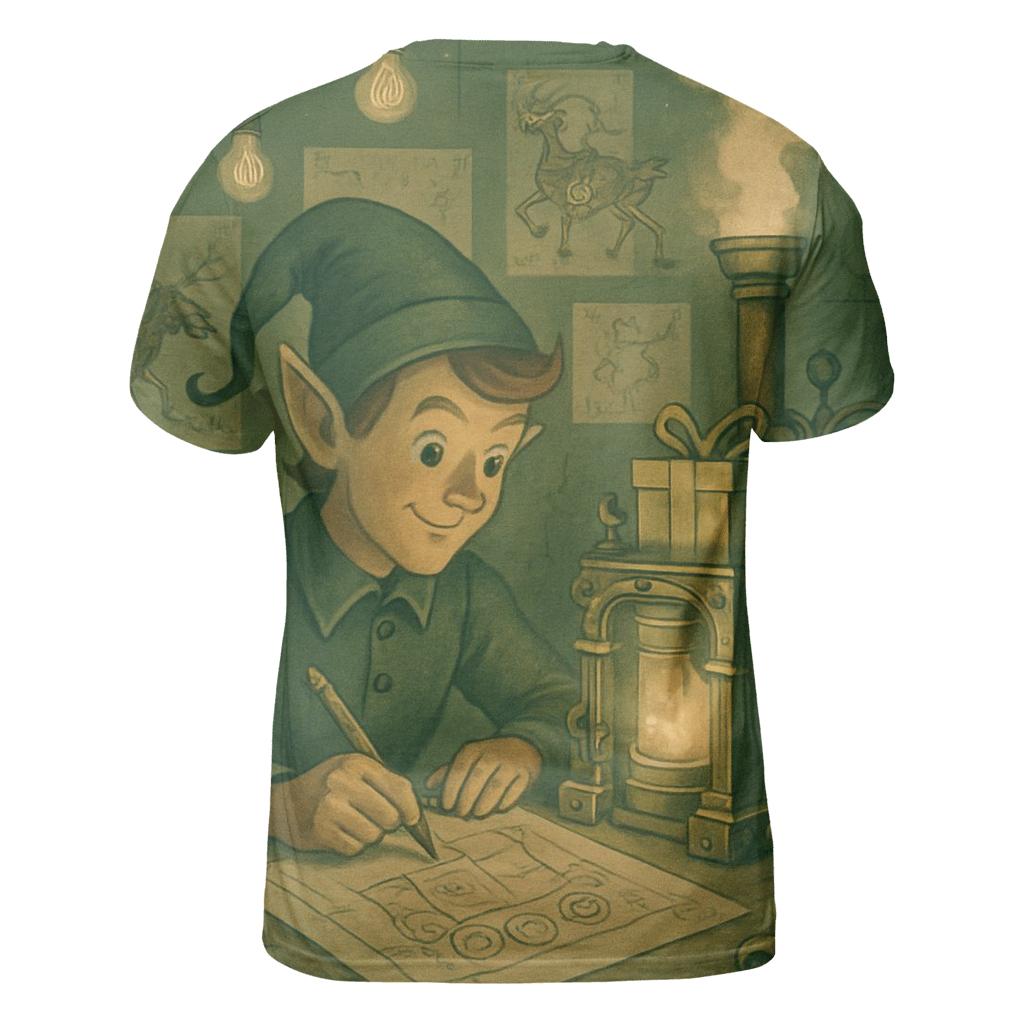 Elf Workshop Blueprint creative print fashion shirts