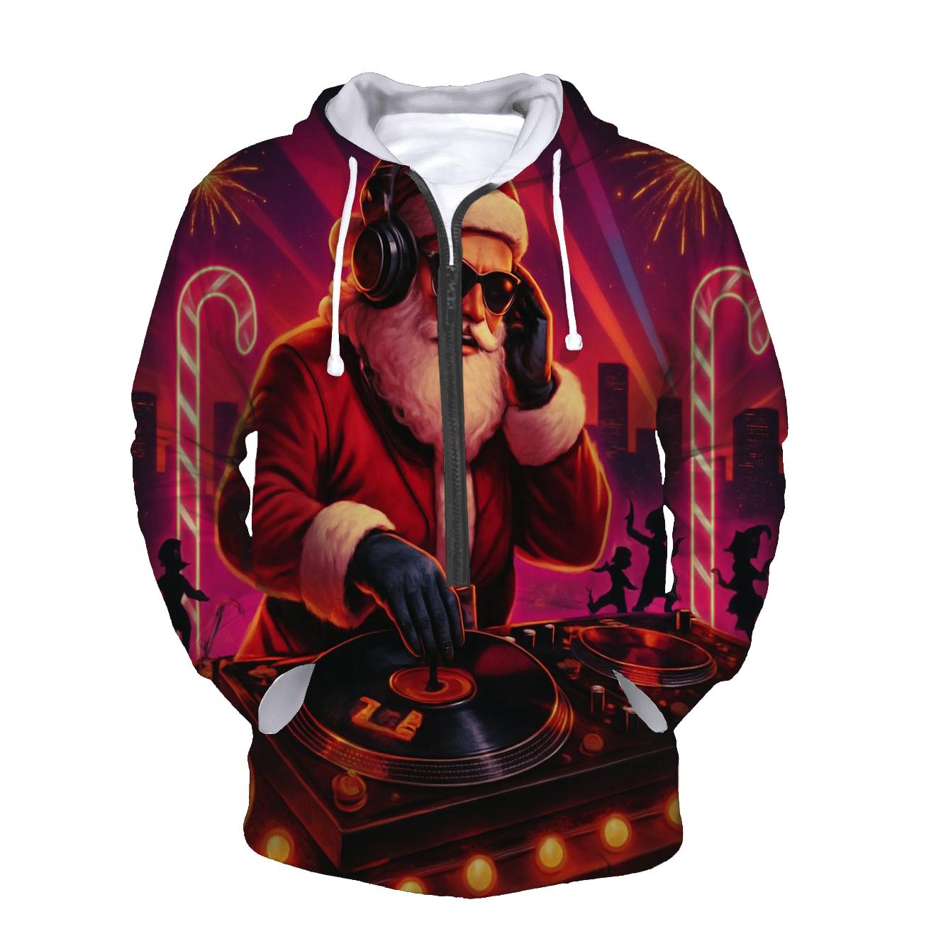 Synthwave Santa DJ custom hoodies