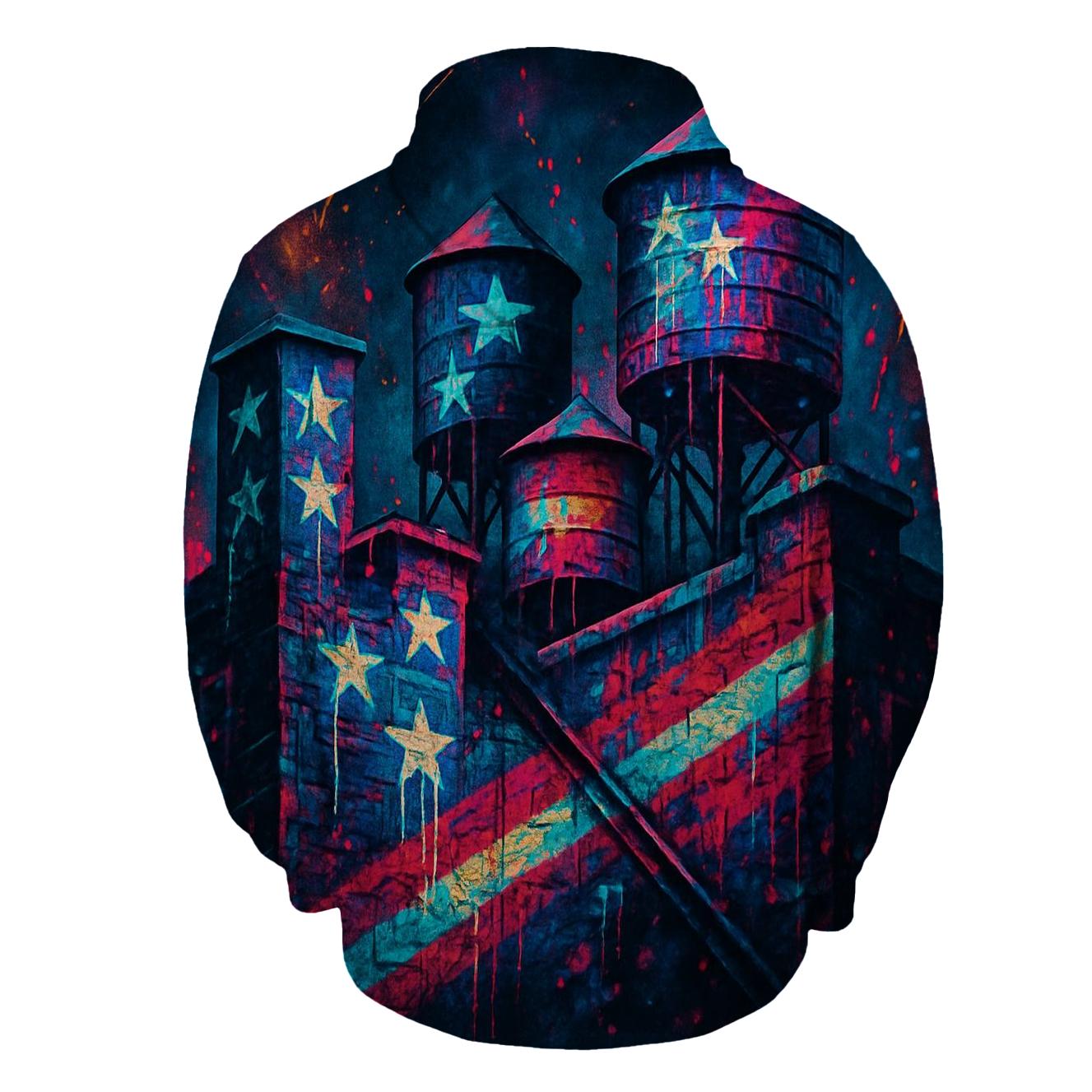 Rooftop Stripes Graffiti hoodie trends
