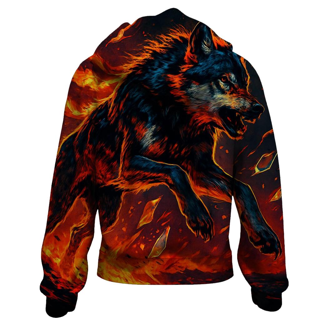 Primal Flame Rider embroidered hoodies