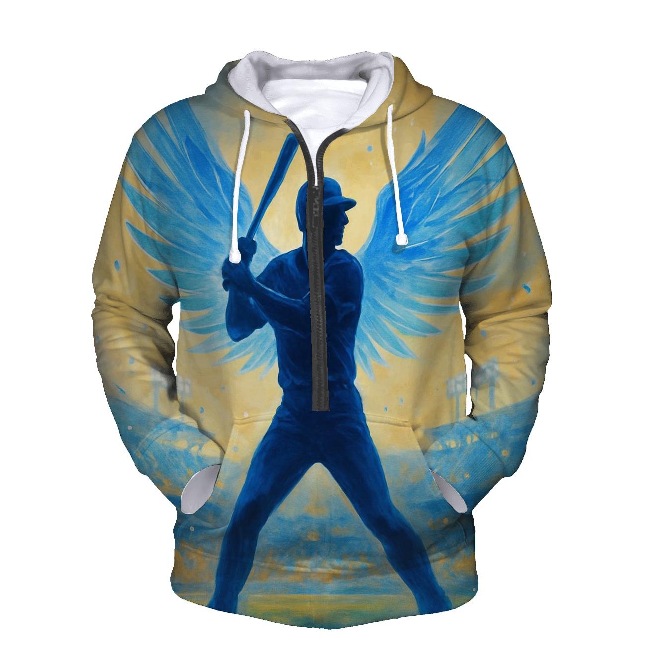 Winged Batter Silhouette lightweight hoodies