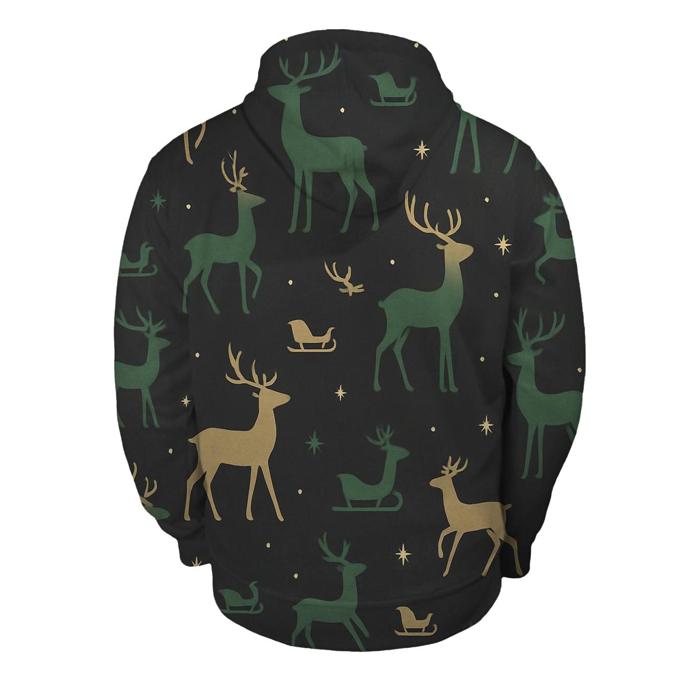 Reindeer Silhouette Scatter On Charcoal Background hoodie trends