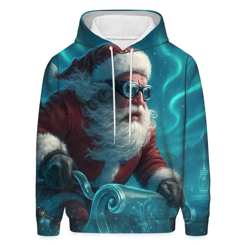 Aurora Sleigh Rider Santa lightweight hoodies