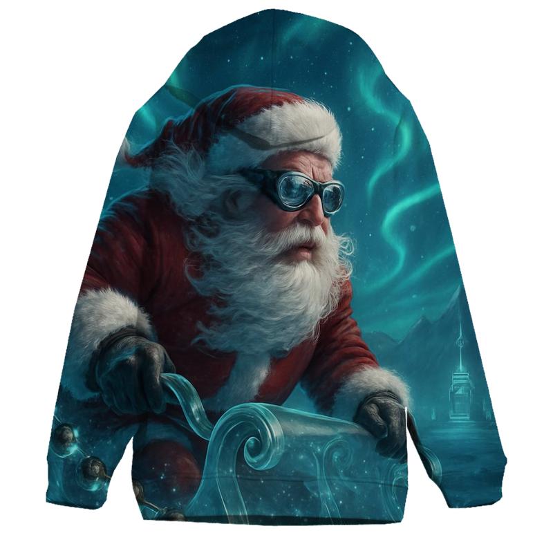 Aurora Sleigh Rider Santa lightweight hoodies