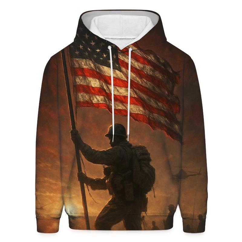 Dawn Sentinel Flag embroidered hoodies