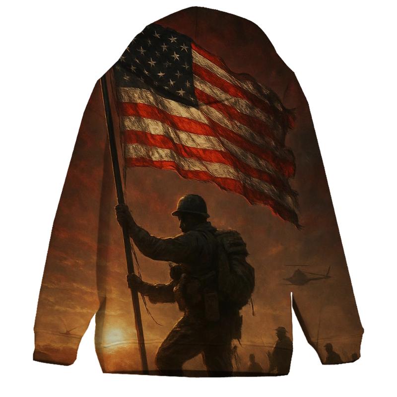 Dawn Sentinel Flag embroidered hoodies