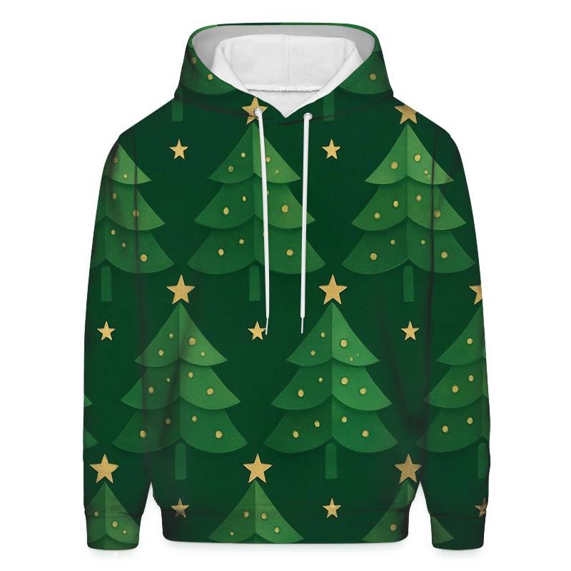 Evergreen Tree Tessellation On Green Background hoodie designs