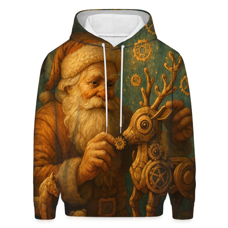 Woodland Clockwork Santa printed hoodies