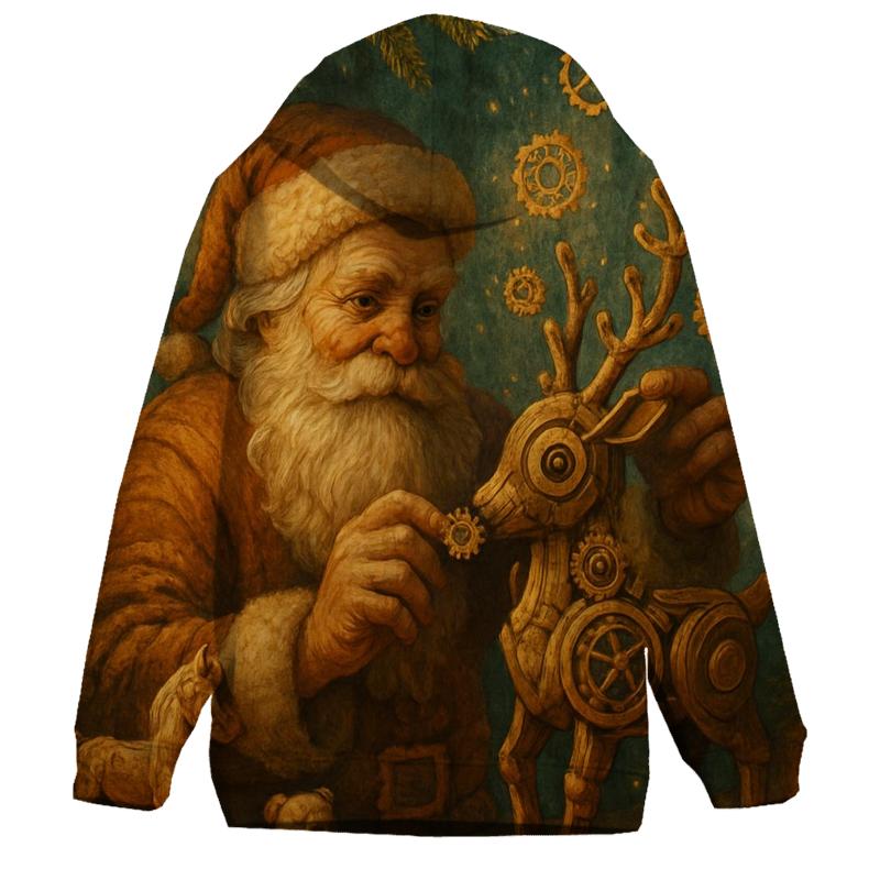 Woodland Clockwork Santa printed hoodies