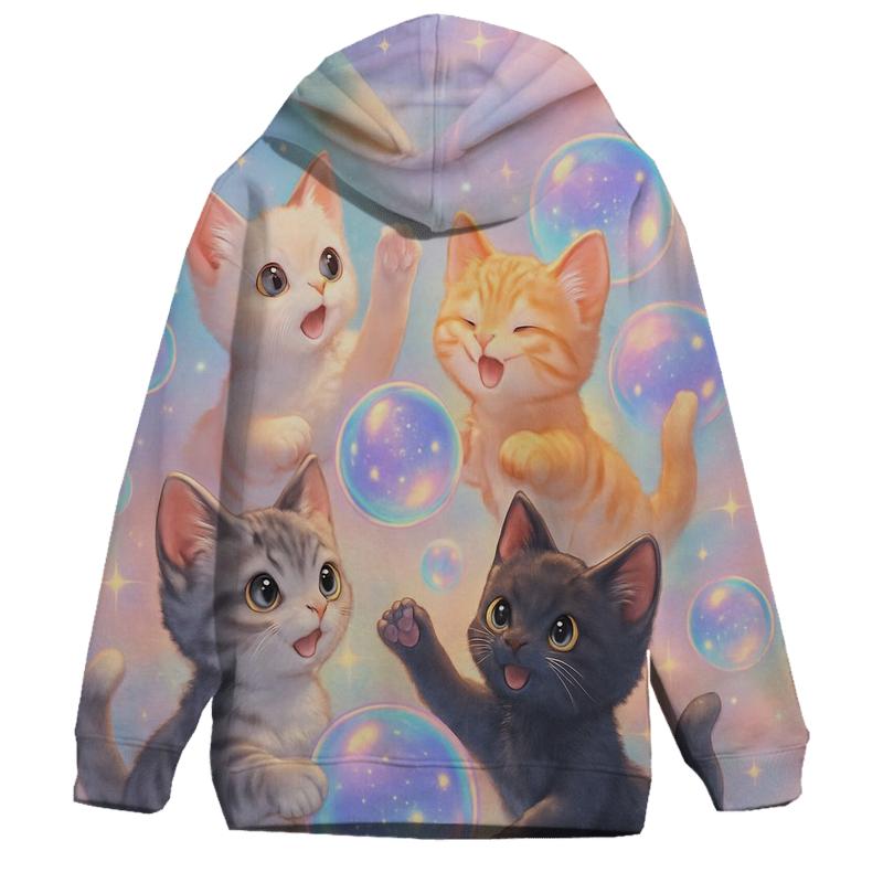 Bubble Bath Star Kittens embroidered hoodies