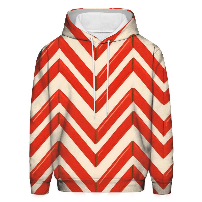Candy Cane Chevron On Ivory Background hoodie trends