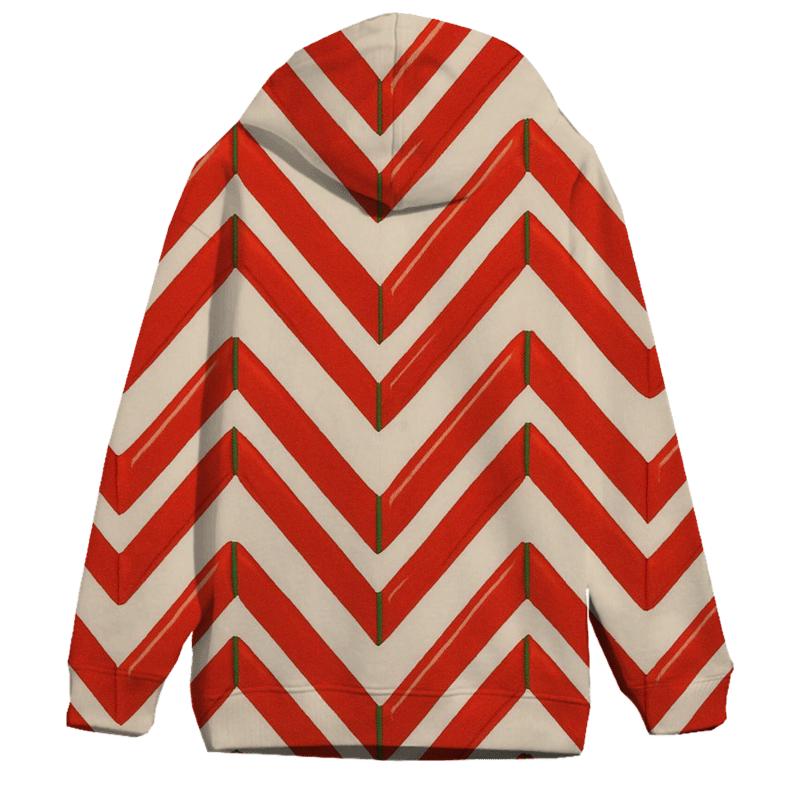 Candy Cane Chevron On Ivory Background hoodie trends