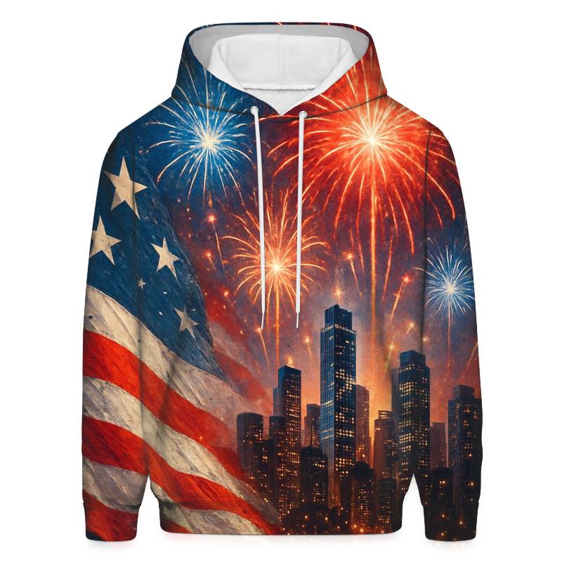 Firework Ribbon Skyline graphic hoodies