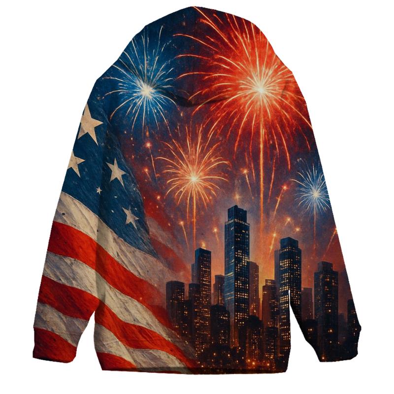 Firework Ribbon Skyline graphic hoodies