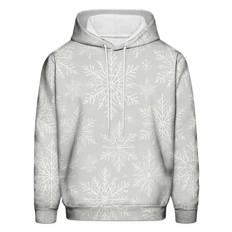 Snowflake Radial On Light Gray Background zip-up hoodies