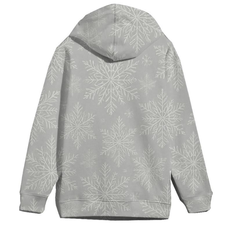 Snowflake Radial On Light Gray Background zip-up hoodies