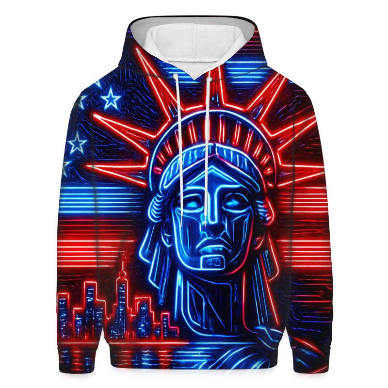Neon Liberty Circuit embroidered hoodies