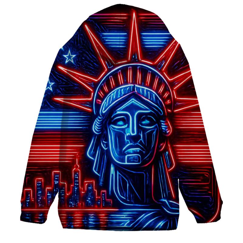 Neon Liberty Circuit embroidered hoodies