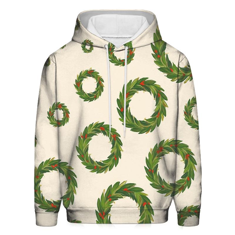 Wreath Motif Progression On Ivory Background heavyweight hoodies