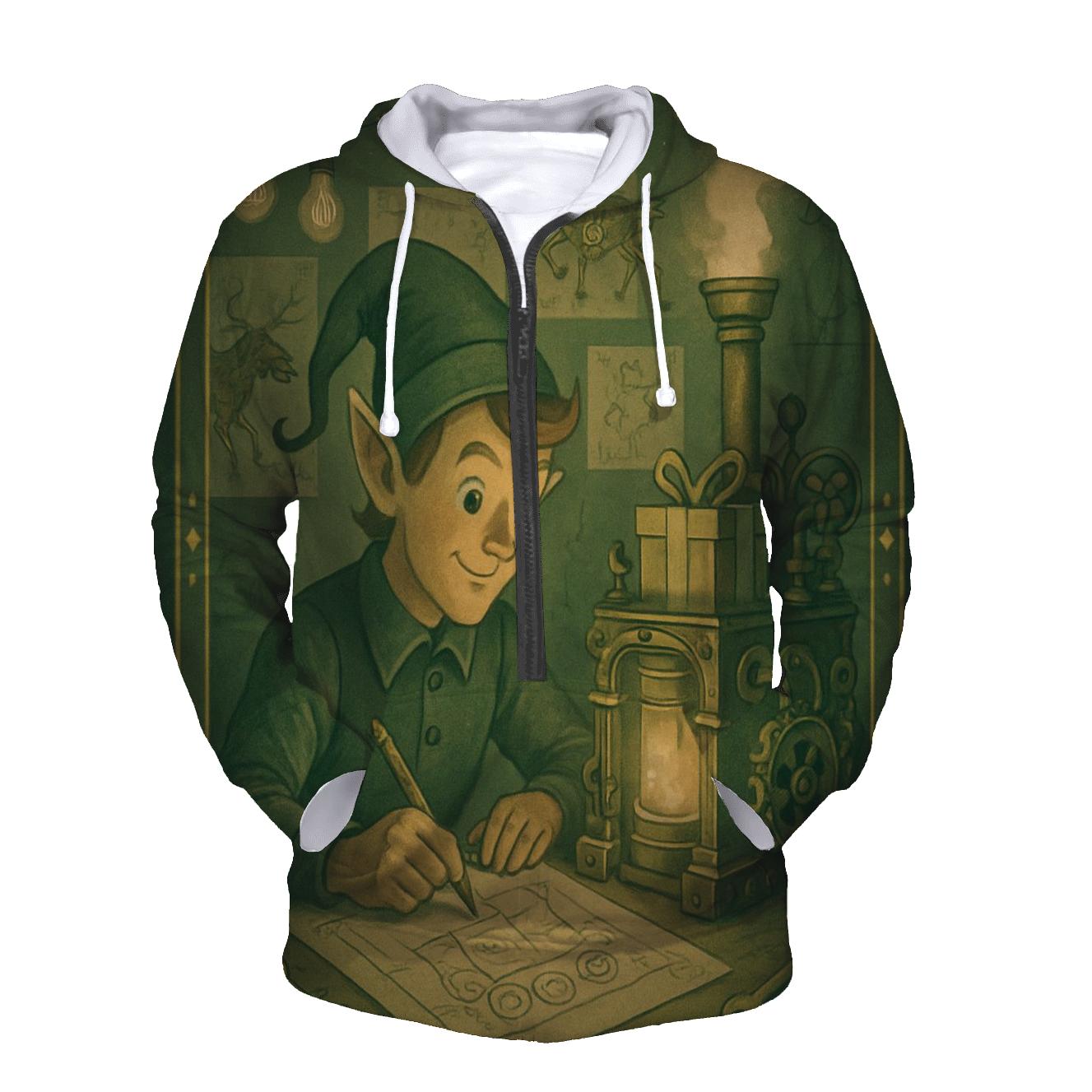 Elf Workshop Blueprint zip-up hoodies