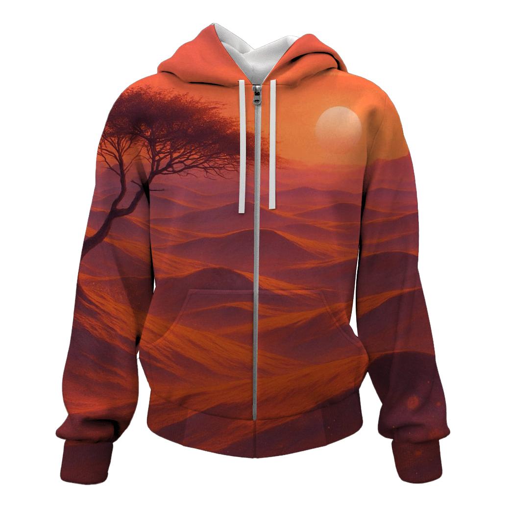 Coral Dune Twilight zip-up hoodies