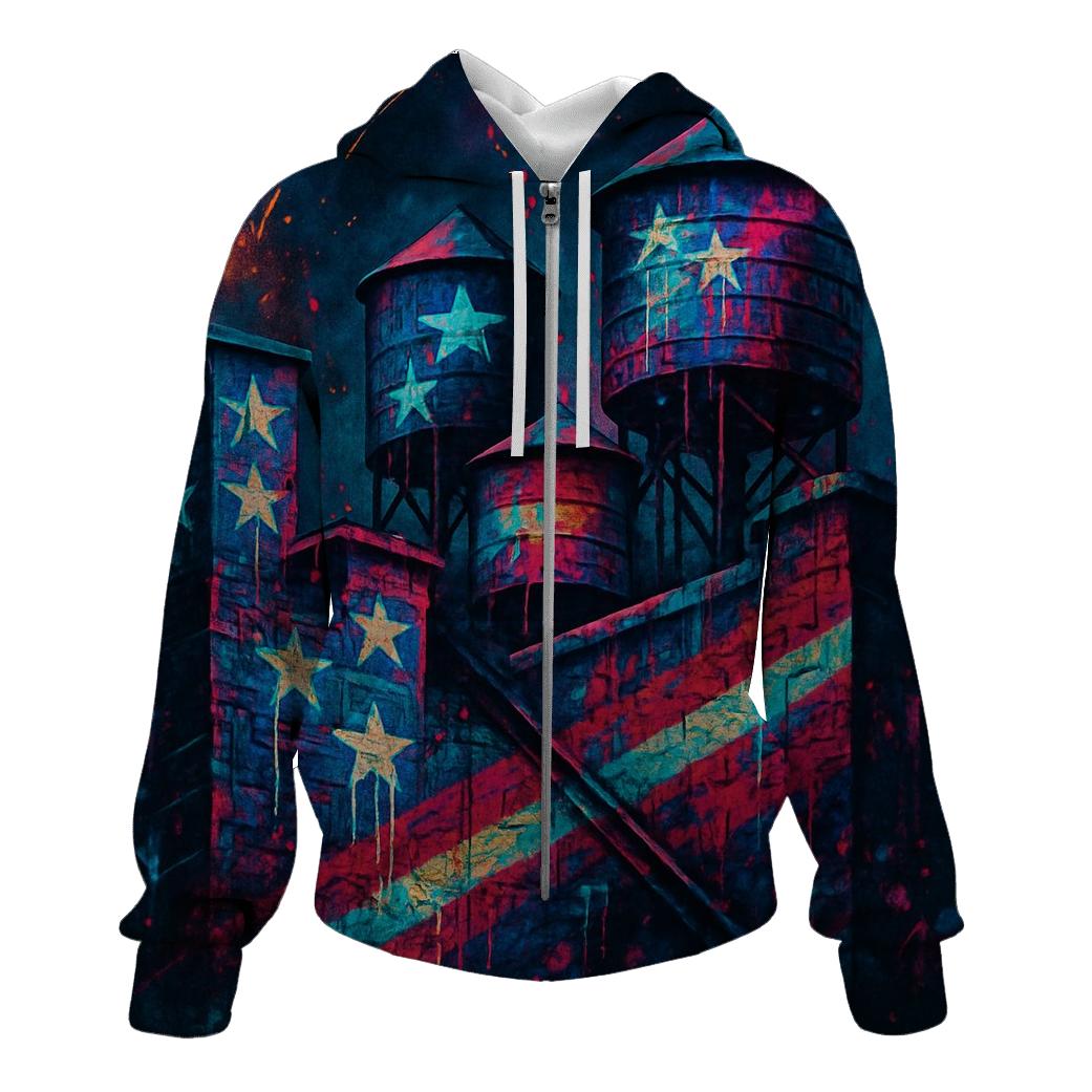 Rooftop Stripes Graffiti printed hoodies