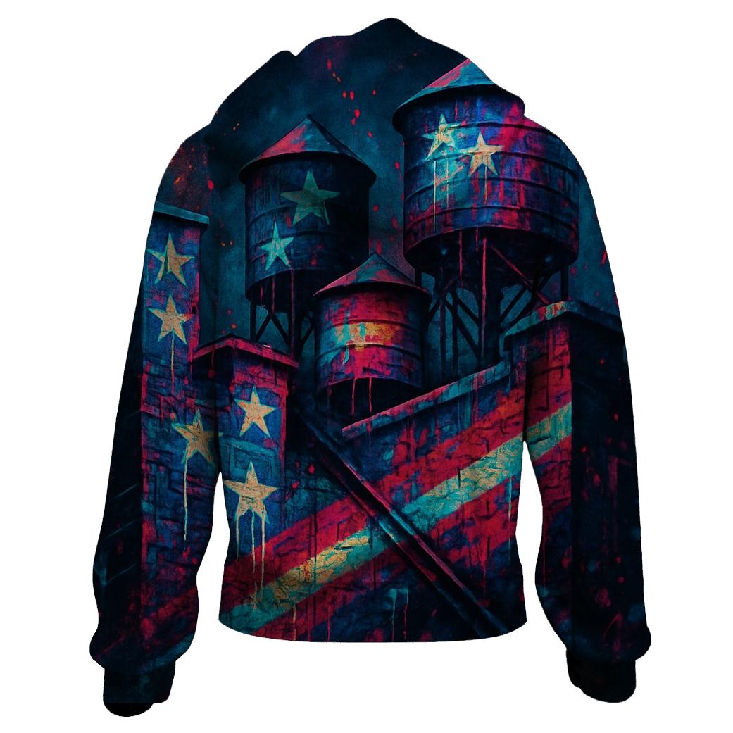 Rooftop Stripes Graffiti printed hoodies