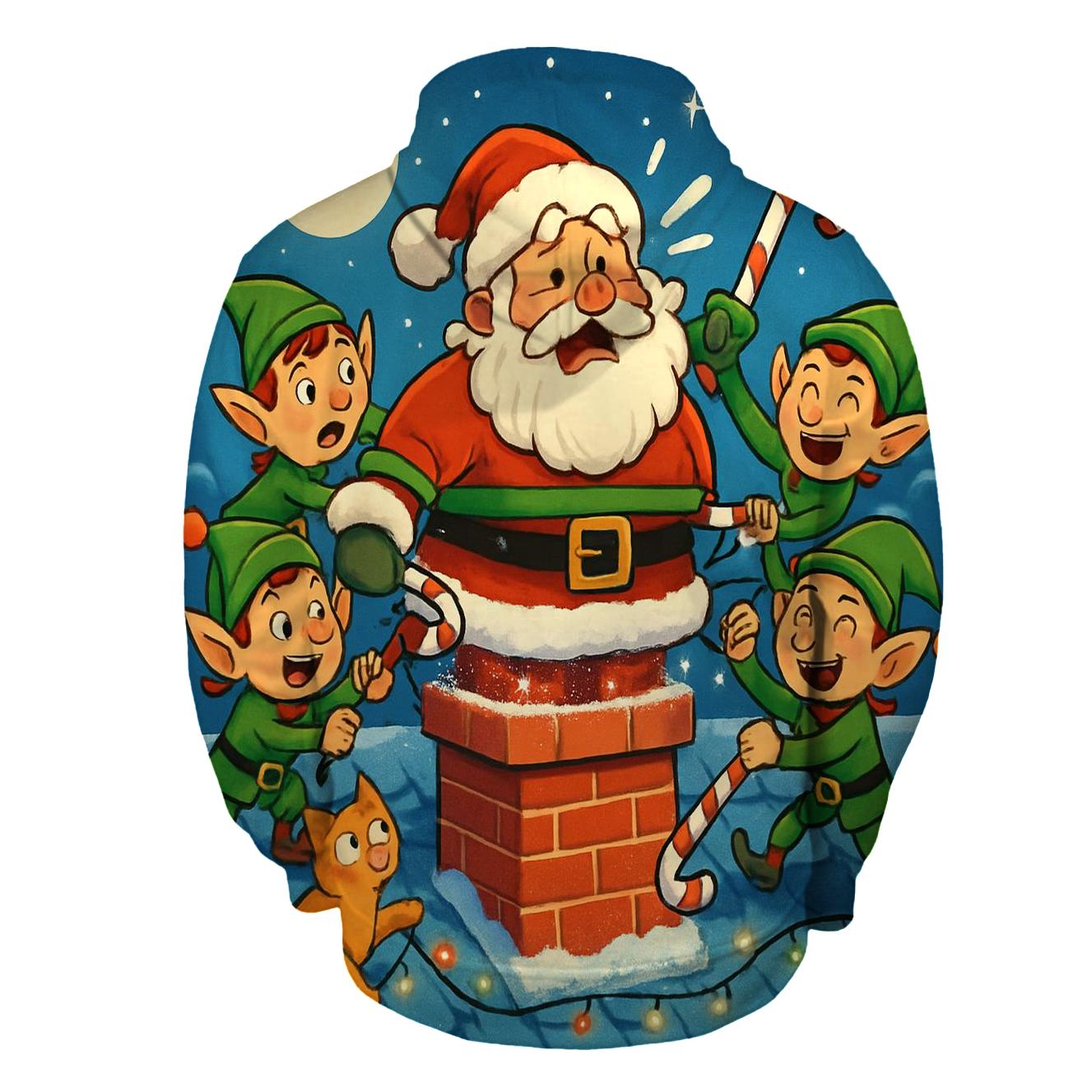 Santa Stuck Chimney Caper pullover hoodies