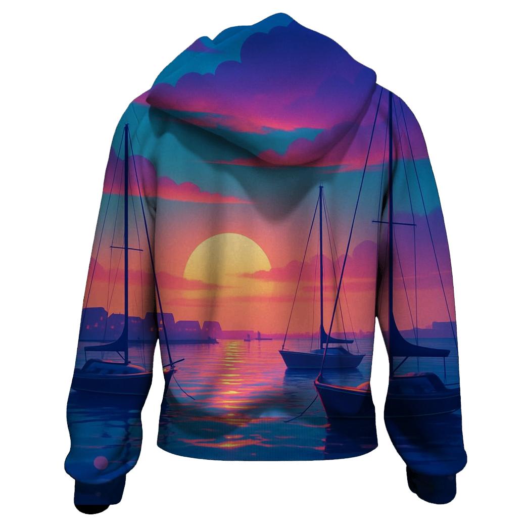 Midnight Harbor Glow custom hoodies