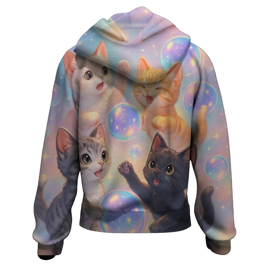 Bubble Bath Star Kittens printed hoodies