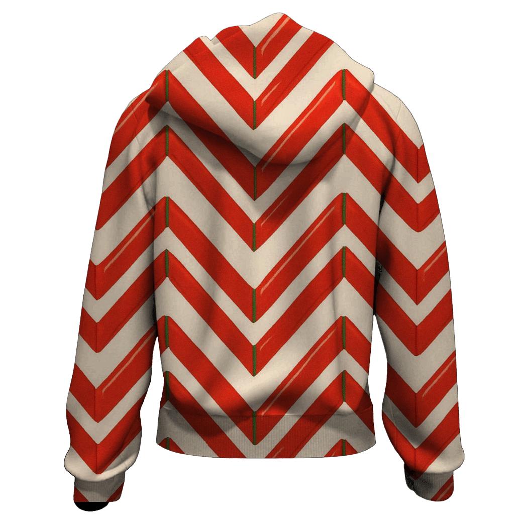 Candy Cane Chevron On Ivory Background lightweight hoodies