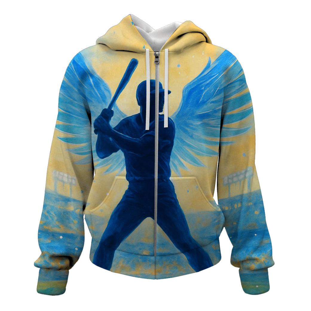 Winged Batter Silhouette printed hoodies