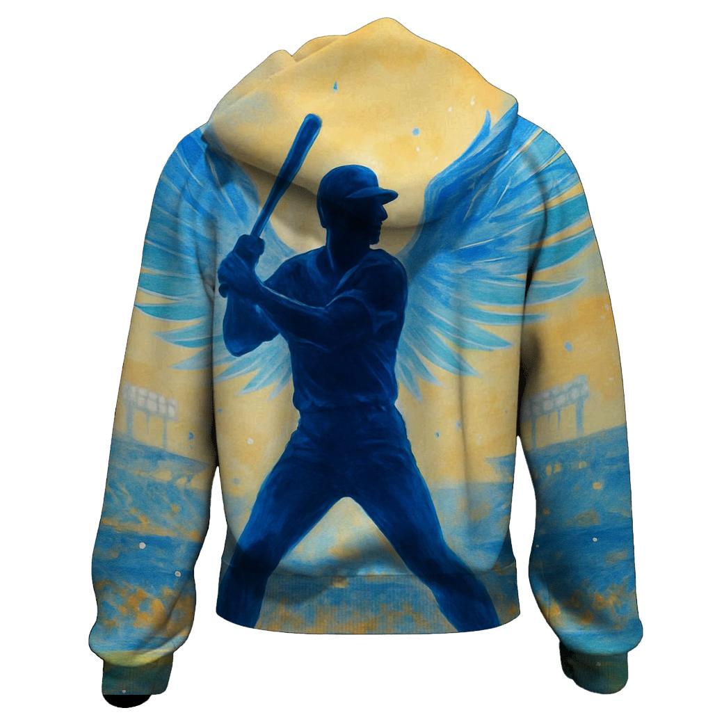 Winged Batter Silhouette printed hoodies
