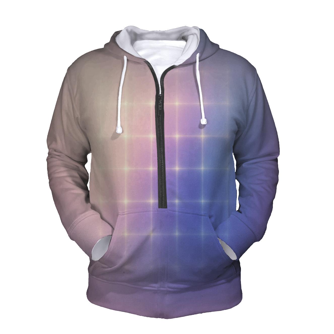 Iridescent Dream Grid printed hoodies