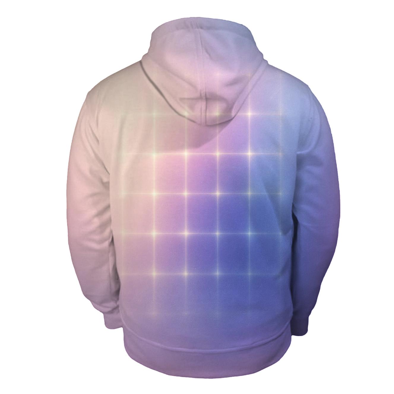 Iridescent Dream Grid printed hoodies