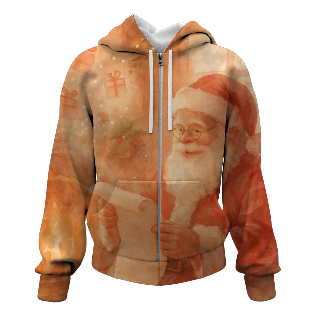 Painterly Hearthside Santa hoodies fashion