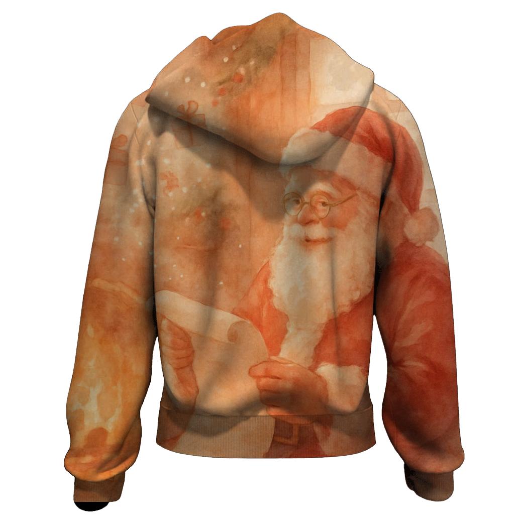 Painterly Hearthside Santa hoodies fashion