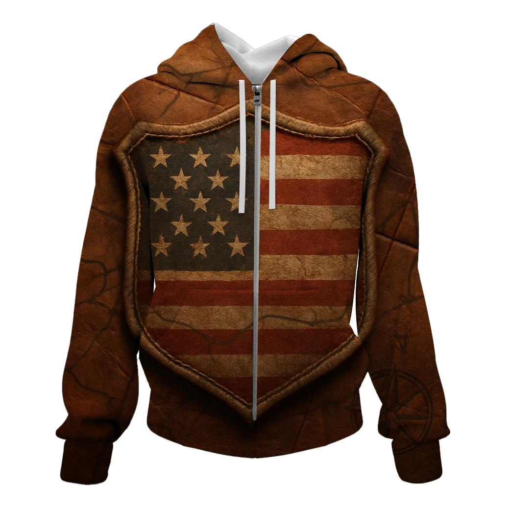 Vintage Route Emblem printed hoodies