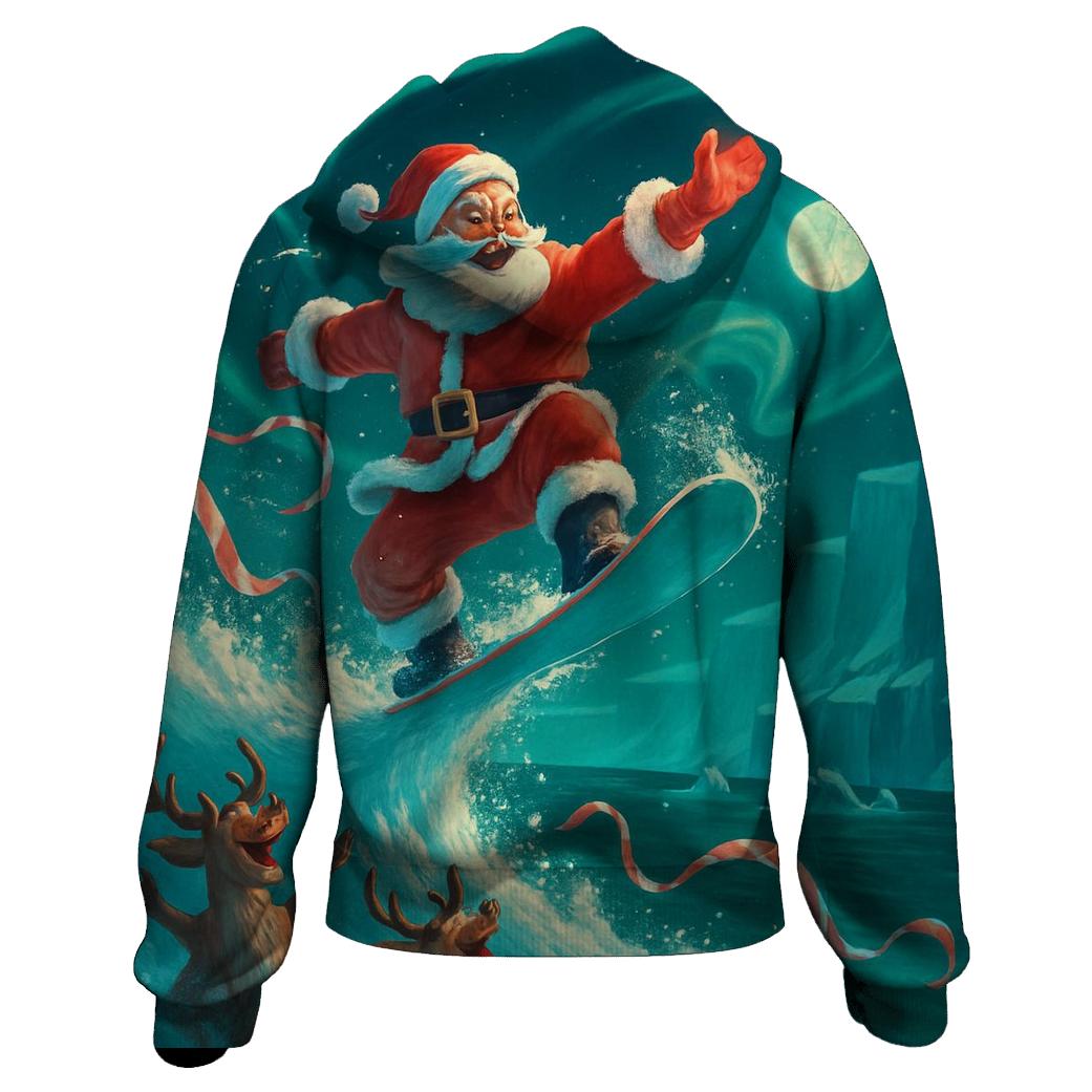 Polar Surfing Santa zip-up hoodies