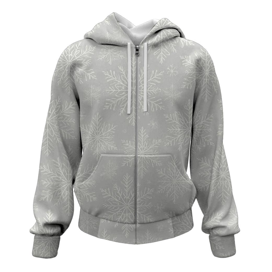 Snowflake Radial On Light Gray Background hoodie styles