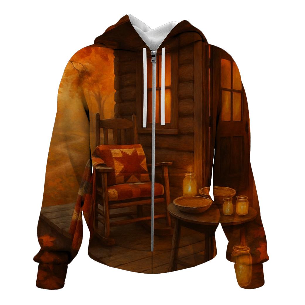 Thankful Cabin Sunset premium hoodies