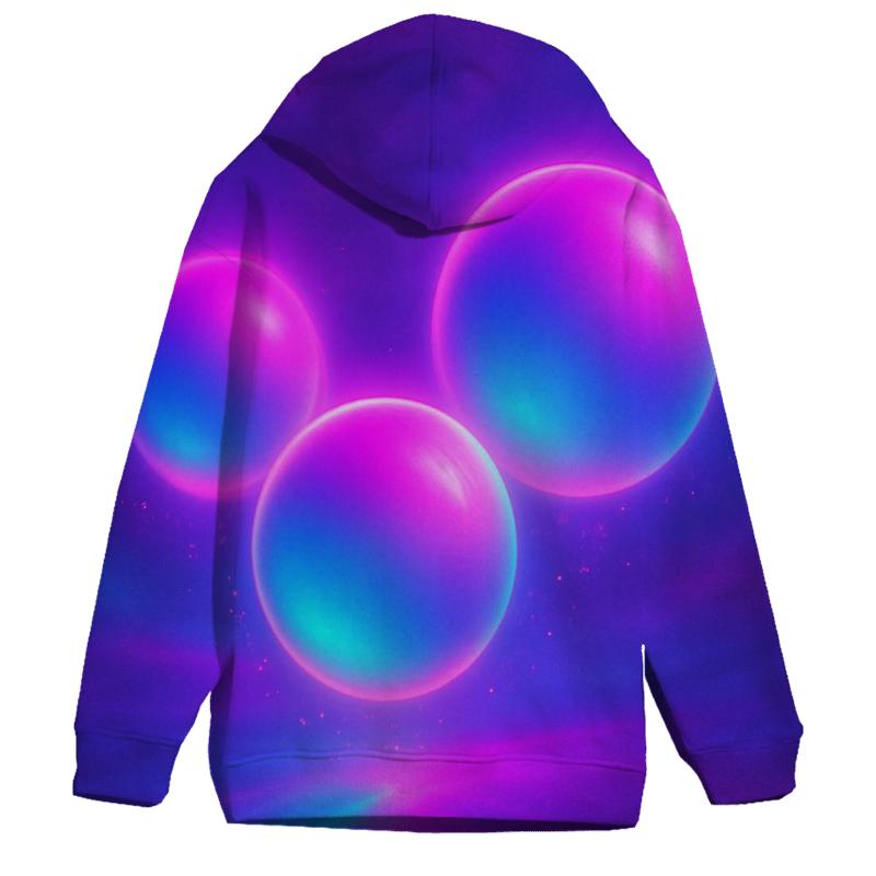 Neon Drift Orbs zip-up hoodies