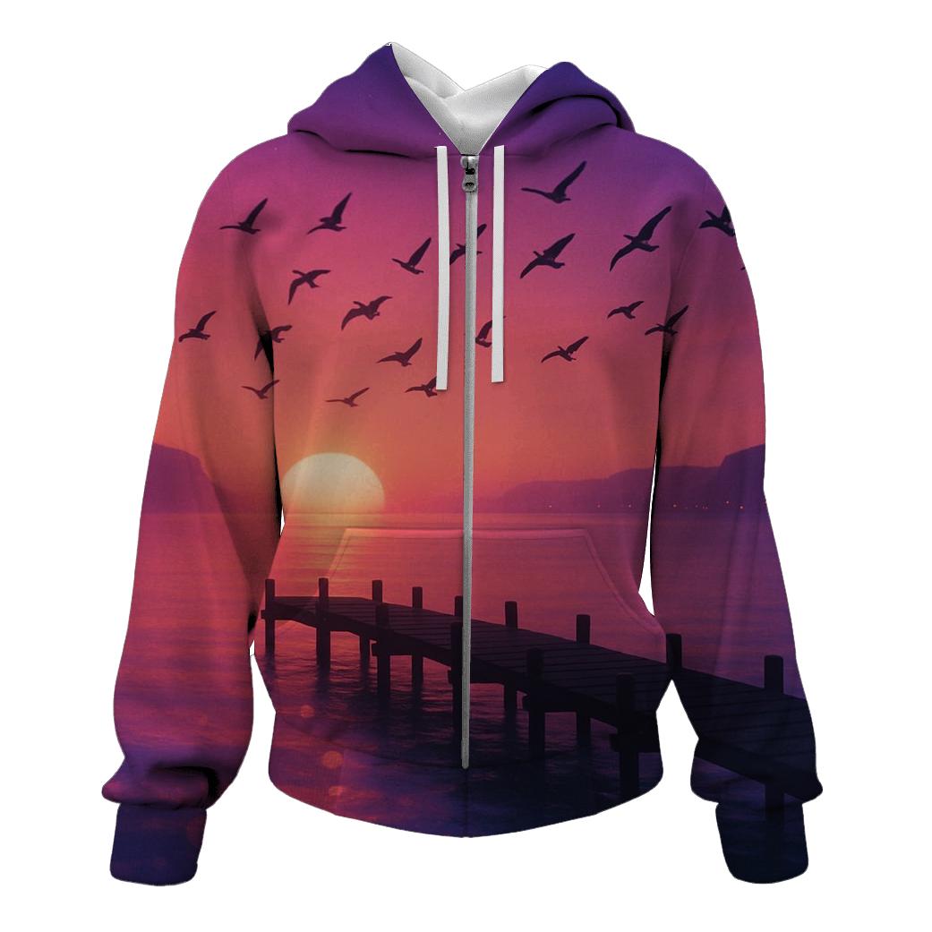 Auroral Pier Silhouette designer hoodies