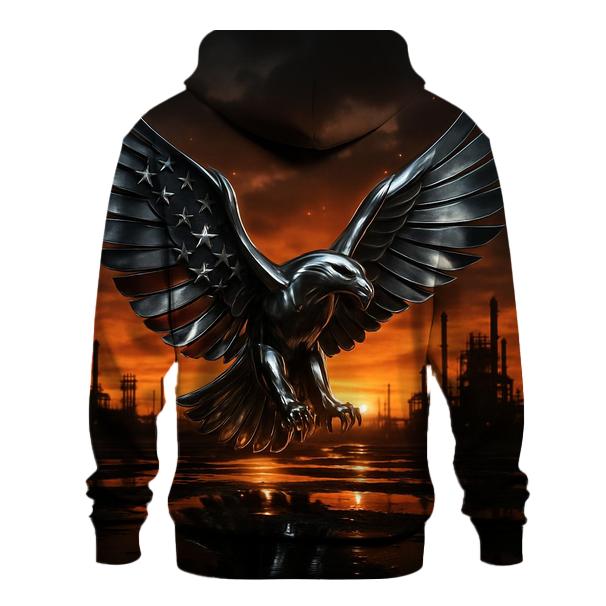 Iron Eagle Reflection printed hoodies